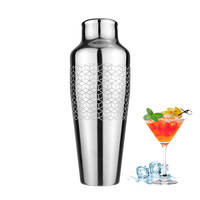 Shaker à cocktails français personnalisé gravé, 550 ml, 2 pièces, en acier inoxydable SS304, pour mélanger les boissons au bar, Coctelera Parisian Shaker