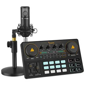 MAONOCASTER Kartu Suara Langsung, dengan Mikrofon Studio Profesional Rekaman Antarmuka Audio Kartu Suara Bagus Mixer Antarmuka Audio