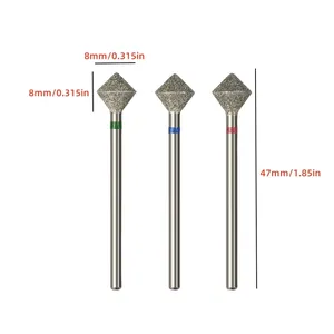 1Pcs New Rhombus Diamond Nail <b>Drill</b> Bit Nail Polishing Head,3/32 Shank Rhombus Nail File <b>Drill</b> Bit Cuticle Cleaner - Product Image 2