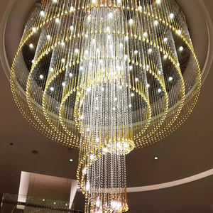 호텔 빌라 레스토랑을위한 현대 럭셔리 링 펜던트 램프 더블 나선형 크리스탈 샹들리에 최신 유리 천장 장치 - Product Image 2