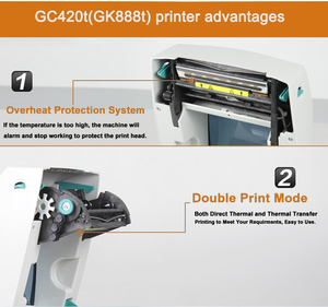 Impresora Térmica Compatible con <span class=keywords><strong>Zebra</strong></span> GC420T/GK888T, 203 DPI, en Existencia, con Impresión a Color para Aplicaciones de Códigos de Barras - Product Image 4