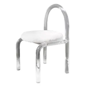 Creative Home Acrylic Dining Chair Makeup Chair Transparent Acrylic Backrest Leisure Chair