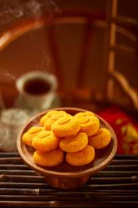 Pasteles de Mochi de Calabaza Dulce Congelados Rápidamente Sanquan (Harina de Arroz Glutinoso) en Bolsa - Menús de Postres para Restaurantes y Cafeterías de Frituras - Product Image 2