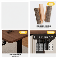 Table électrique réglable en hauteur OEM 1400*600mm, bureau à domicile, bureau d'étude, table de gaming en bois d'hévéa, établi, bureau d'ordinateur