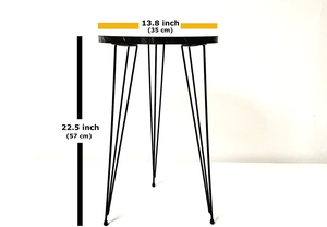Low Space Pack of 2 Marble Coffee <b>Tables</b> With Iron Three Legs <b>Black</b> Marble Top Chic Home Decor Statement Piece Durable Material - Product Image 6