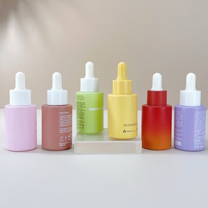 Luxury Yellow Thickness Cylinder Skin Care Essential Oil Serum Bottles 30ml Cosmetic Dropper Glass Bottle with Rubber Dropper - Product Image 6