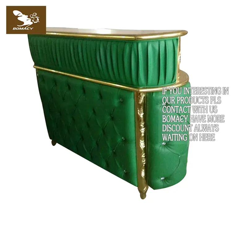 Boboözel lüks tasarım altın satılık kullanılan güzellik salonu mobilyası resepsiyon masası