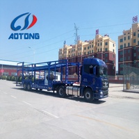 Nouveau Transporteur de Course Personnalisé 6-7 Places, Remorque Porte-Voitures Semi-Remorque pour Camionnette AOTONG en Acier