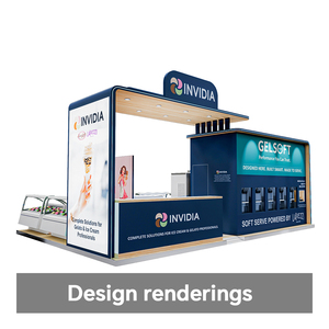 ตู้แสดงสินค้าแบบนำกลับมาใช้ใหม่ได้สำหรับงานอาหารและไอศกรีมงานออกแบบ20x20ft ได้ตามที่ต้องการ - Product Image 2