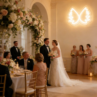 Letrero LED de Neón con Alas de Ángel, Luz de Pared Atenuable, Decoración Romántica para el Hogar, Dormitorio, Boda, Fiesta, Regalo Ideal para Parejas