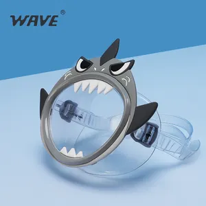 Masque de plongée avec personnages de vague pour enfants, objectif PC, design de dessin animé, visage animal pour enfants, masque de natation pour jeux d'eau