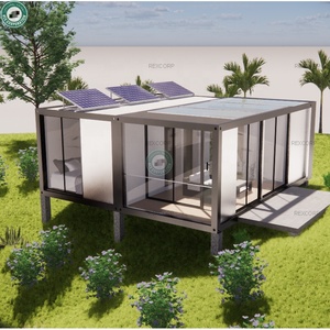 Maison modulaire en conteneur de 36 m² <span class=keywords><strong>avec</strong></span> décoration raffinée, alimentée par l'énergie solaire de 3 kW, 2 chambres, 1 salle de bain, petit <span class=keywords><strong>chalet</strong></span> en Colombie - Product Image 1