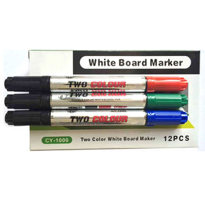 Marqueur effaçable à double pointe avec logo personnalisé, ensemble de marqueurs pour tableau blanc avec clip - Product Image 5