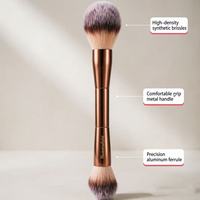 Ensemble de pinceaux de maquillage professionnels à double extrémité - Multi-usages pour poudre, blush, fond de teint, fard à paupières, anticernes et lèvres