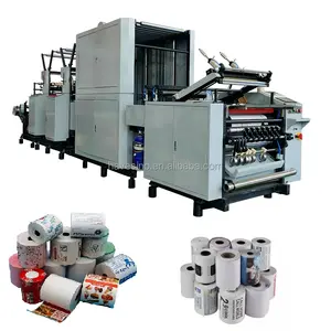 Máquina automática de corte y rebobinado de rollos de papel térmico pequeño con rollos de cajero automático