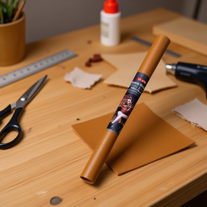 Rotolo di similpelle Ilan 50x70cm marrone, accessorio in pelle sintetica per lavori artigianali e progetti fai da te - Product Image 2