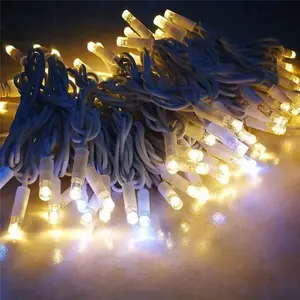 IWhite Outdoor 10m 100 LED Rubber Wire String Lights IP65 Christmas Light Rubber Cable Commercial String Light