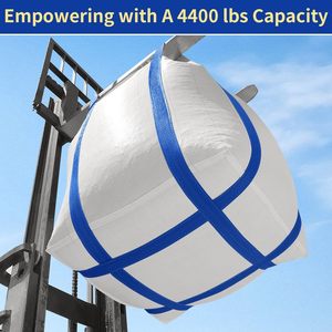 Heavy Duty Woven <b>Polypropylene</b> Bulk <b>Bags</b> with Double Lifting Loops, Duffle Top and Reinforced X-shaped Flat Bottom Support - Product Image 6