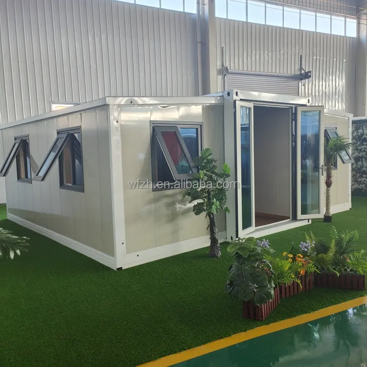 folding 40/20 ft Prefab expandable homes Villa 3 Bedroom hurricane proof With Bathroom shipping container home china