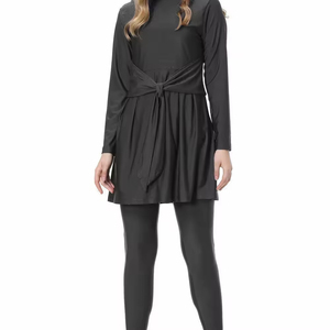 Maillots de bain islamiques pour femmes, très demandés, couleur personnalisée, une pièce, coupe haute, imprimé devant, burkinis musulmans, Spandex/Nylon respirant - Product Image 3