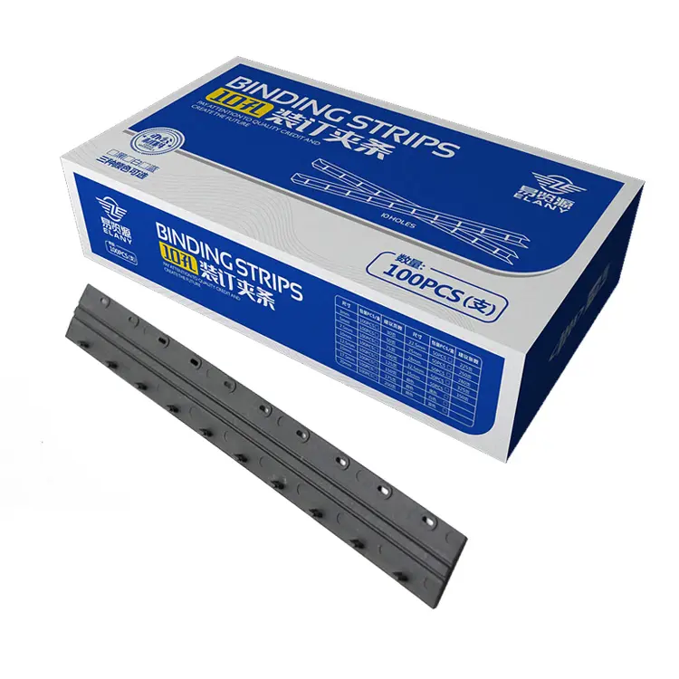 PP Material 297mm Length 10 Holes 20mm Pin a4 Binding Strips For Book Binding 200 Pages