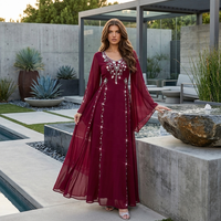 Abaya Rouge pour le Ramadan et l'Aïd, Vêtements de Prière Islamiques Arabes de Dubaï, Robes Africaines Musulmanes pour Femmes, Kebaya, Kaftan, Robe Musulmane Femme