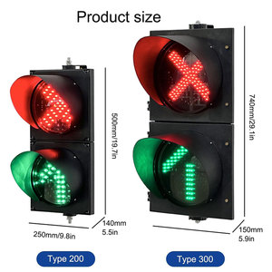 Luces de Tráfico LED de Advertencia de Seguridad Peatonal para Cruce Peatonal, con Instalación Fija, Alimentadas por Batería, de 250 mm, Personalizables - Product Image 2