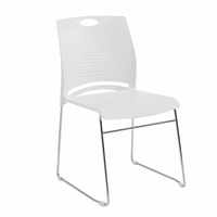 Chaises empilables en plastique de bureau empilables Chaises modernes de conception simple sans accoudoirs en métal pour la formation des enseignants et des visiteurs