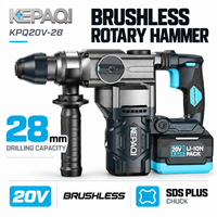 Marteau perforateur rotatif sans fil 20V, sans balais, 28 mm, 3,5 J, KEPAQI, certifié CE, pour endommager les murs