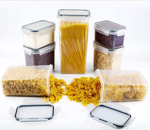 Contenedor de alimentos hermético de 7 piezas, contenedor de almacenamiento de plástico, juegos de botes para el almacenamiento de la cocina - Product Image 5