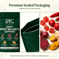 Gummies au poivre de Cayenne SYC BIO, formule premium naturelle, 60 unités, bien-être quotidien pour adultes, prix d'usine OEM ODM, vente en gros B2B