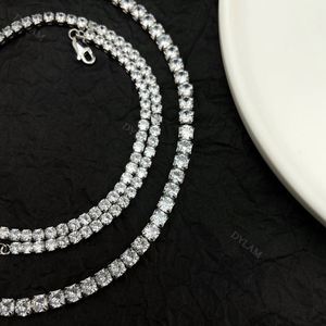 Dylam Sterling <b>Silver</b> 925 Luxury Women Ladies Sparking Blue 2mm 3mm 4mm Cubic Zirconia Tennis Chain Wedding <b>Choker</b> Necklace - Product Image 5