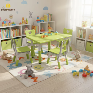 Ensemble <span class=keywords><strong>de</strong></span> meubles pour enfants, bureau et chaise ergonomiques <span class=keywords><strong>en</strong></span> plastique pour étudiants, table et chaise réglables <span class=keywords><strong>en</strong></span> hauteur pour la maternelle et la préscolaire - Product Image 1