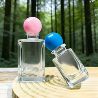 Flacons de parfum en verre transparent 30ml 100ml à pompe pulvérisatrice, avec bouchon en option, pour crème visage, faux cils, fard à joues - Vente chaude