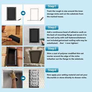 Nicho de Ducha Doble con Estantes para Artículos de Baño y Almacenamiento, Dimensiones 25" <span class=keywords><strong>x</strong></span> 17" <span class=keywords><strong>x</strong></span> 4", Listo para Instalar - Instalación Sencilla - Product Image 6