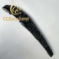 Revêtement de tableau de bord en fibre de carbone forgée avec des paillettes vertes pour Ford Mustang S650 2024+