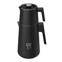 Hotsy cuisine appareils ménagers Double couche en acier inoxydable numérique électrique turc théière bouilloire ensemble théière Machine
