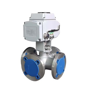 Válvulas de Bola de Acero Inoxidable de 4 Vías con Brida de Alta Presión DK55-4TF DN40 - Product Image 1