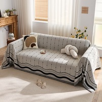 Housse de canapé en chenille à motif chevrons, couverture intégrale en peluche, lavable en machine, taille personnalisée, style nordique moderne