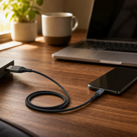 Câble de données USB à charge rapide 3A avec gaine en nylon et PVC pour téléphone portable, batterie externe et montre connectée - Offre Spéciale
