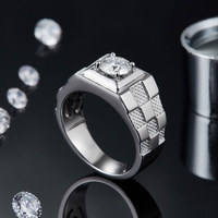 Bijoux pour hommes tendance, bague en argent 925 avec moissanite, style hip-hop