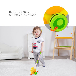 TOOKY <strong>TOY</strong> Classical Wood <strong>Toy</strong> <strong>Push</strong> <strong>Along</strong> Duck for Toddles 18m+ - Product Image 3