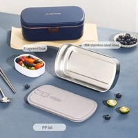 Kotak Makan Elektrik Portabel 220V 36W 900ml, Kotak Bento Pemanas Tanpa Air, Penanak Nasi, Penghangat Makanan Termostatik untuk Kantor