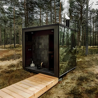 Sauna électrique carré en bois massif avec vapeur humide et sèche, cabine de santé en cèdre rouge/hemlock, fabriqué en Chine
