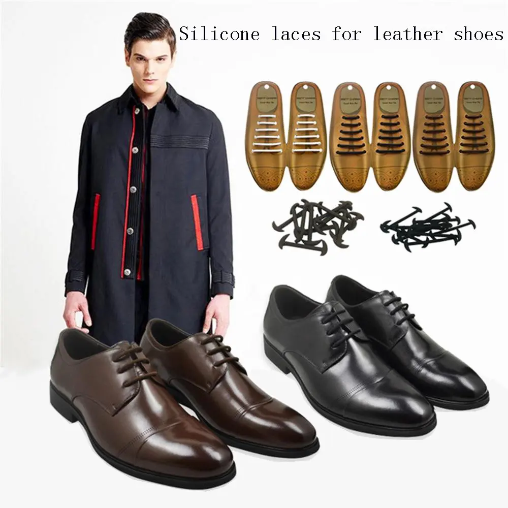Designed creativity lazy elegant elastic no tie shoe laces silicone leather shoe laces
