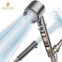 Pommeau de douche portable filtrant avec 4 modes, jet puissant et filtre 18 étapes, chromé pour usage quotidien dans la salle de bain à domicile