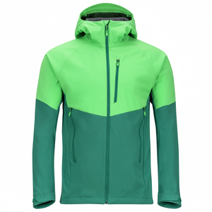 Veste de survêtement légère grise en molleton de polyester softshell pour hommes personnalisée OEM avec capuche coupe-vent imperméable - Product Image 1