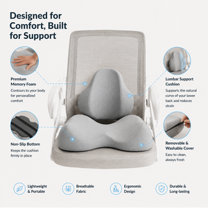 Coussin de siège ergonomique en mousse à mémoire de forme en U avec support lombaire, contour <span class=keywords><strong>orthopédique</strong></span> pour le coccyx, respirant, amovible et lavable - Product Image 5