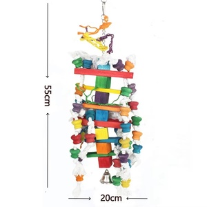 Bloques de madera naturales populares para masticar pájaros, juguete de loro forrajero para loro cacatúas grises africanas - Product Image 6