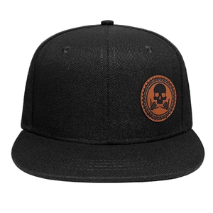 Usine personnalisée haute qualité chapeau à bord plat Vintage 6 panneaux coton Gorras personnalisé en cuir Patch Logo casquette Snapback - Product Image 1